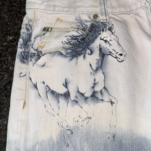 Y2K Miss Sixty Dip Dyed Stallion Detail Bermuda Shorts - Picture 3 of 8